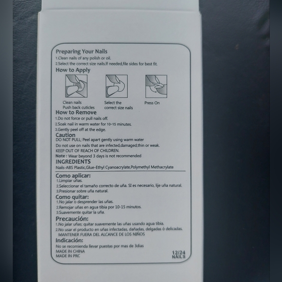 Beautiful Nails- Long Coffin Blue  Butterfly Glitter Press On - Picture 5 of 5